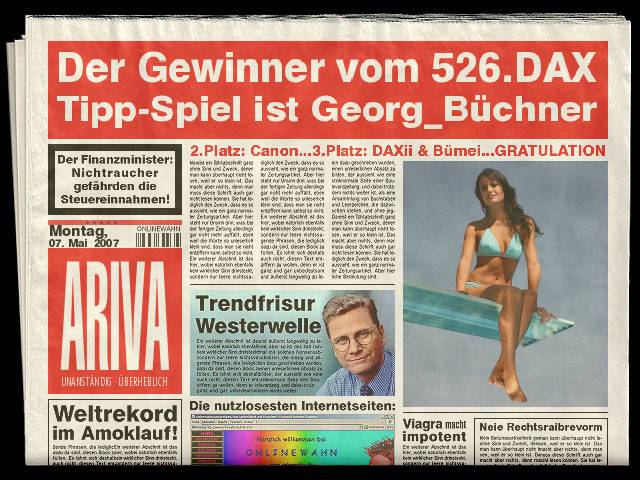 526.DAX Tipp-Spiel, Montag, 07.05.07 96560