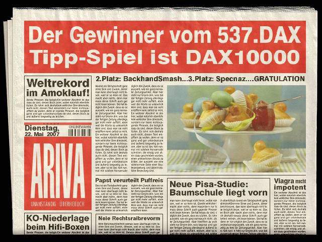 537.DAX Tipp-Spiel, Dienstag, 22.05.07, 17.45 Uhr, 99314