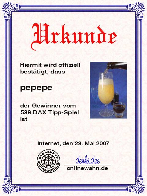 538.DAX Tipp-Spiel, Mittwoch, 23.05.07 99614