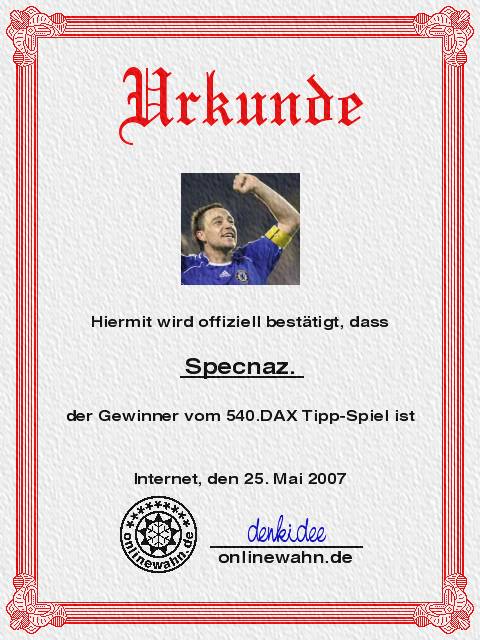 540.DAX Tipp-Spiel, Freitag, 25.05.07 100002