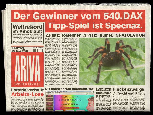 540.DAX Tipp-Spiel, Freitag, 25.05.07 99999