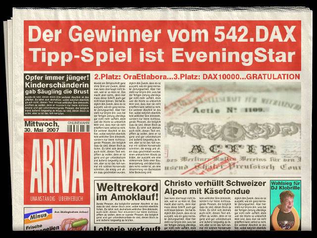 543.DAX Tipp-Spiel, Donnerstag, 31.05.07 100798