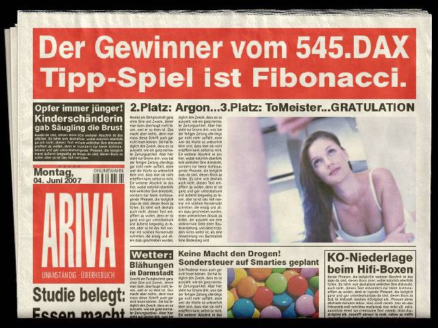 546.DAX Tipp-Spiel, Dienstag, 05.06.07 101562