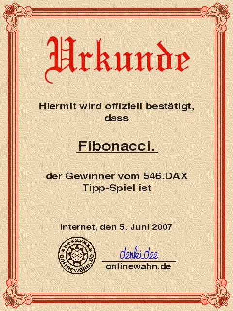 546.DAX Tipp-Spiel, Dienstag, 05.06.07 101674