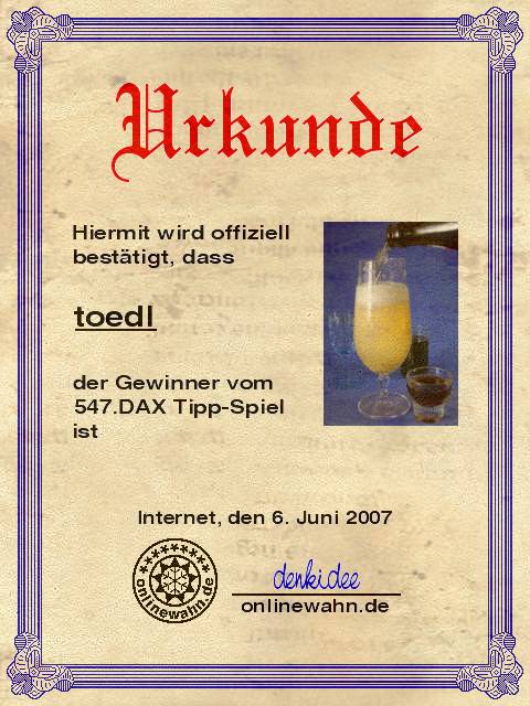 547.DAX Tipp-Spiel, Mittwoch, 07.06.07 101864