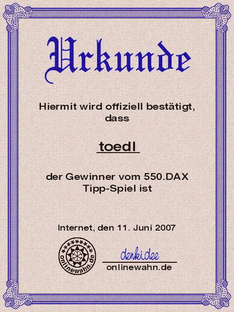 550.DAX Tipp-Spiel, Montag, 11.06.07 102825