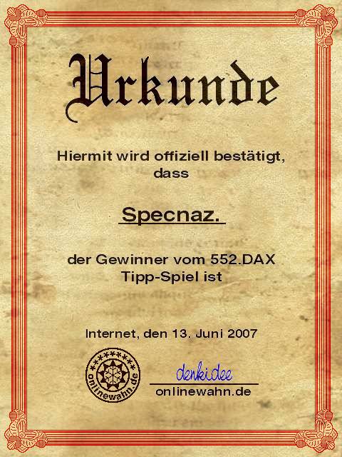 552.DAX Tipp-Spiel, Mittwoch, 13.06.07 103186