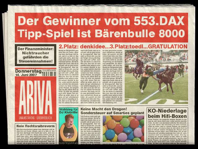 553.DAX Tipp-Spiel, Donnerstag, 14.06.07 103393