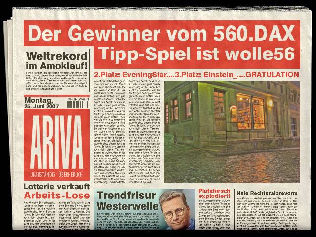 560.DAX Tipp-Spiel, Montag, 25.06.07 105385