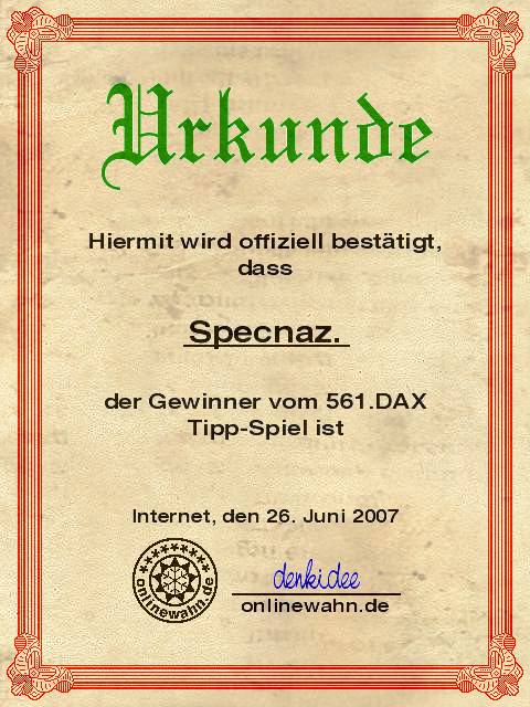 560.DAX Tipp-Spiel, Montag, 25.06.07 105576