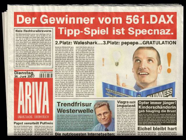 562.DAX Tipp-Spiel, Mittwoch, 27.06.07 105642