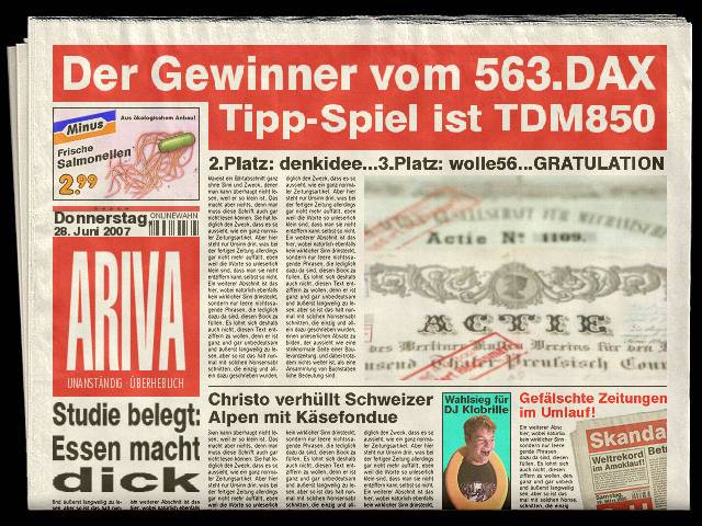 564.DAX Tipp-Spiel, Freitag, 29.06.07 106105