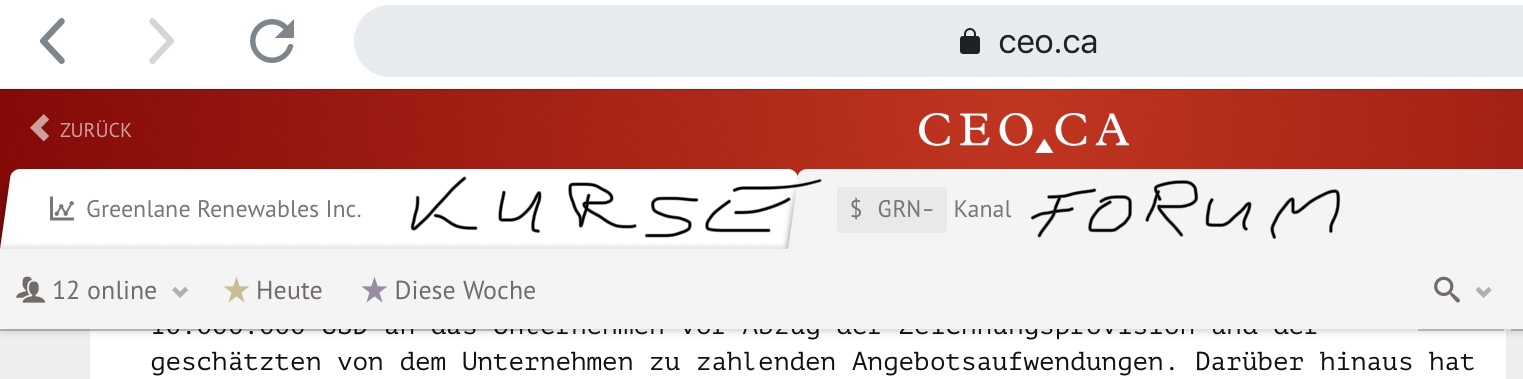 Greenlane Renewables Inc. 1159289