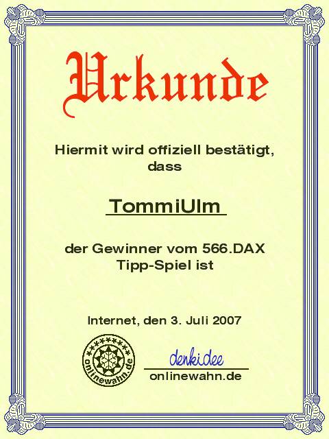 565.DAX Tipp-Spiel, Montag, 02.07.07 106885