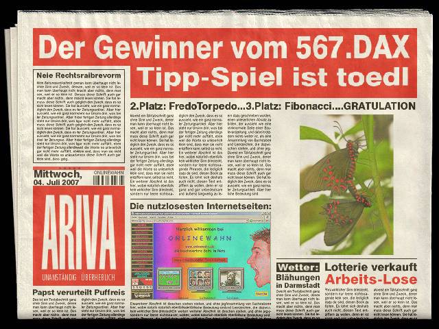 567.DAX Tipp-Spiel, Mittwoch, 04.07.07 107061