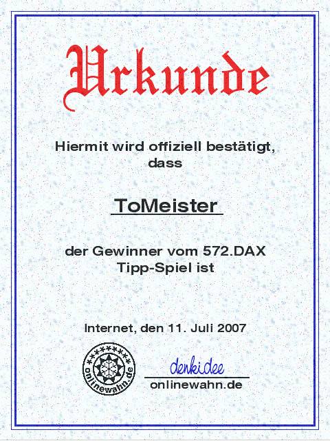 571.DAX Tipp-Spiel, Dienstag, 10.07.07 108392