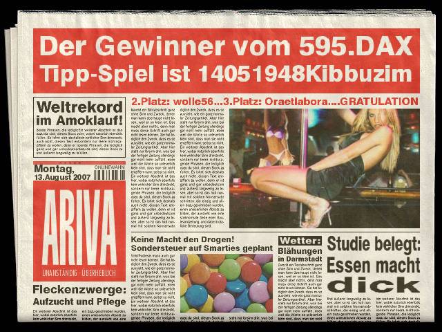 595. DAX Tipp-Spiel, Montag, 13.08.07 114256