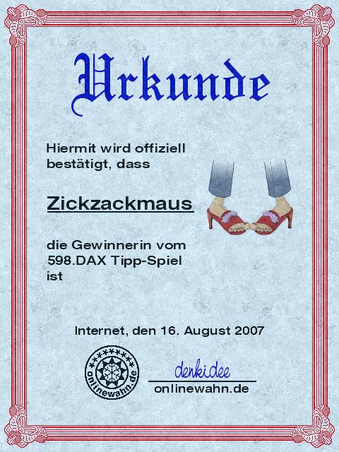 598.DAX Tipp-Spiel, Donnerstag, 16.08.07 114897