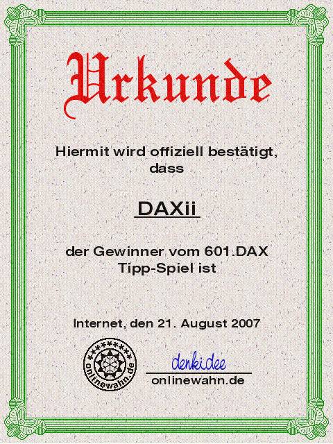 601.DAX Tipp-Spiel, Dienstag, 21.08.07 115903