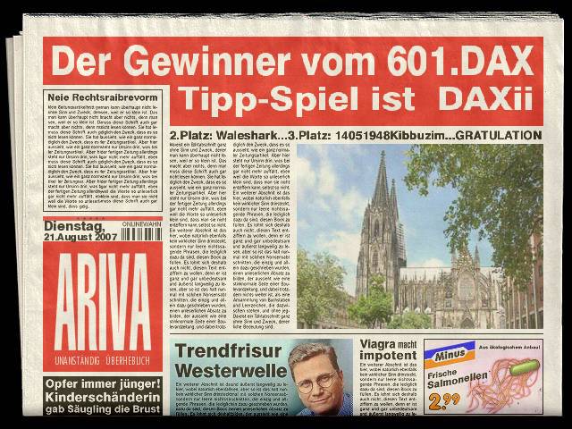 602.DAX Tipp-Spiel, Mittwoch, 22.08.07, 17.45 Uhr, 115962
