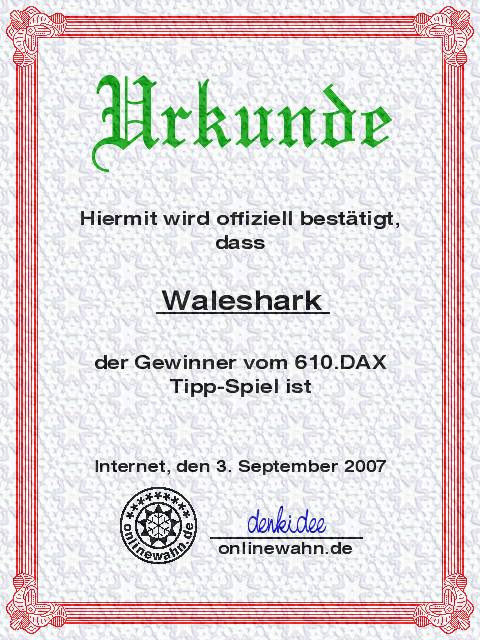 610.DAX Tipp-Spiel, Montag, 03.09.07 118132