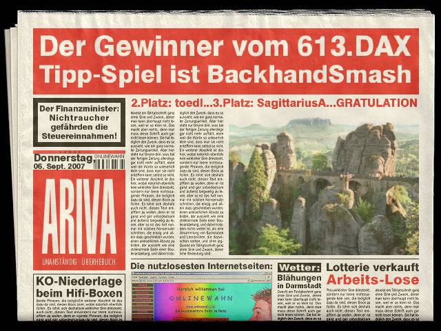 614.DAX Tipp-Spiel, Freitag, 07.09.07, 17.45 Uhr, 118948