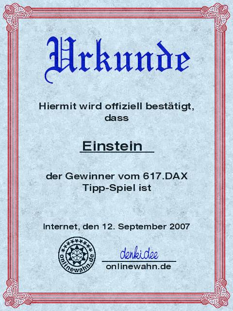 617.DAX Tipp-Spiel, Mittwoch, 12.09.07 119833