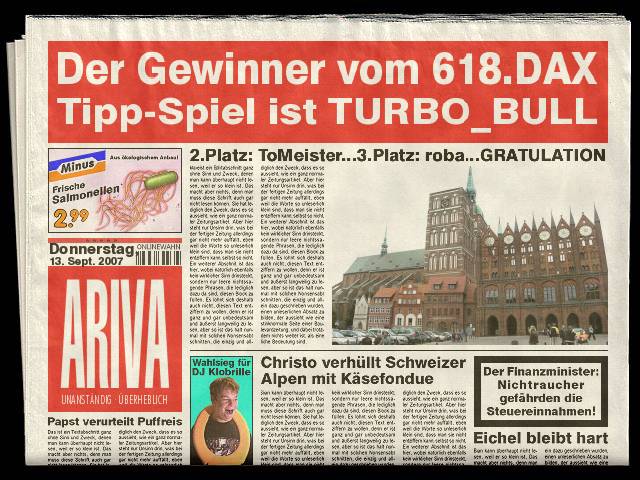 618.DAX Tipp-Spiel, Donnerstag, 13.09.07 120063