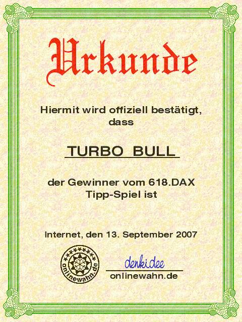 617.DAX Tipp-Spiel, Mittwoch, 12.09.07 120072