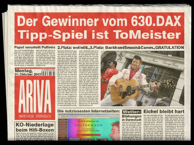 630.DAX Tipp-Spiel, Montag, 01.10.07 123014