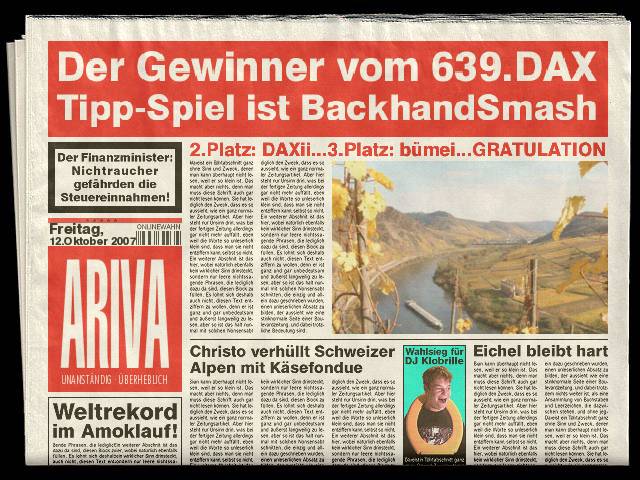 640.DAX Tipp-Spiel, Montag, 15.10.07 125454