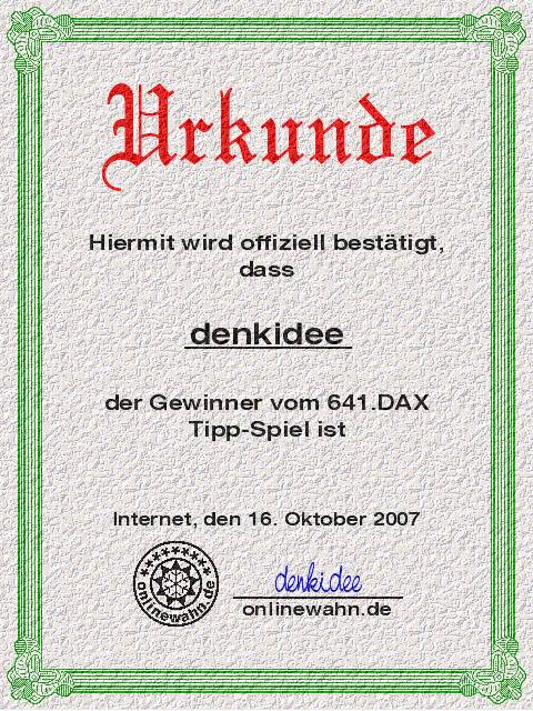 641.DAX Tipp-Spiel, Dienstag, 16.10.07 125776