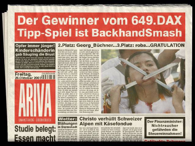 650.DAX Tipp-Spiel, Montag, 29.10.07 128253