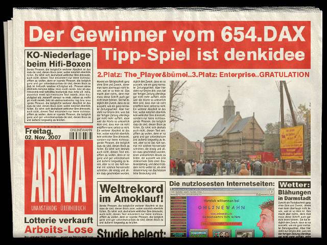655.DAX Tipp-Spiel, Montag, 05.11.07 129376