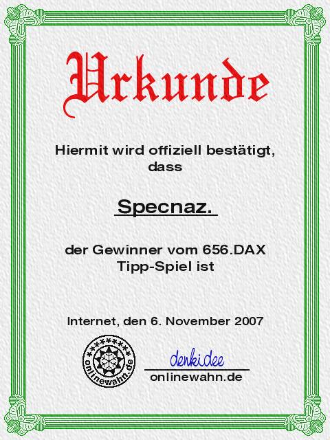 656.DAX Tipp-Spiel, Dienstag, 06.11.07, 17.45 Uhr, 129719