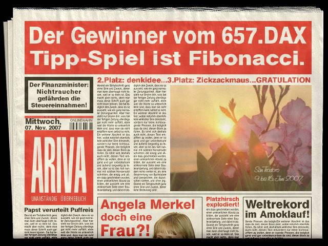 658.DAX Tipp-Spiel, Donnerstag, 08.11.07 130091