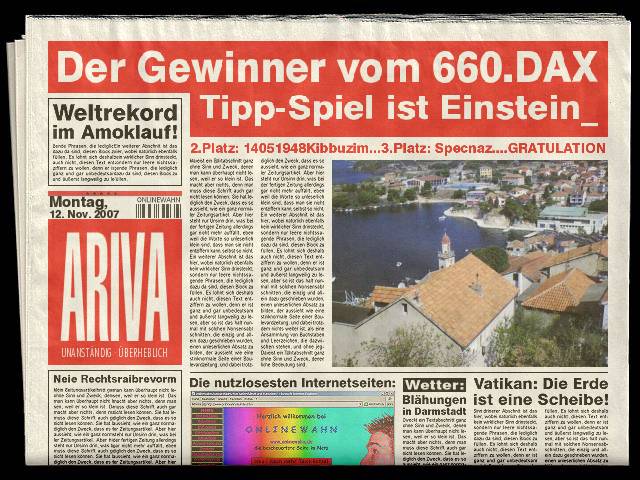 660.DAX Tipp-Spiel, Montag, 12.11.07 130774