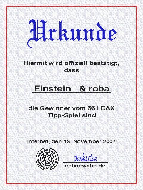 660.DAX Tipp-Spiel, Montag, 12.11.07 131006