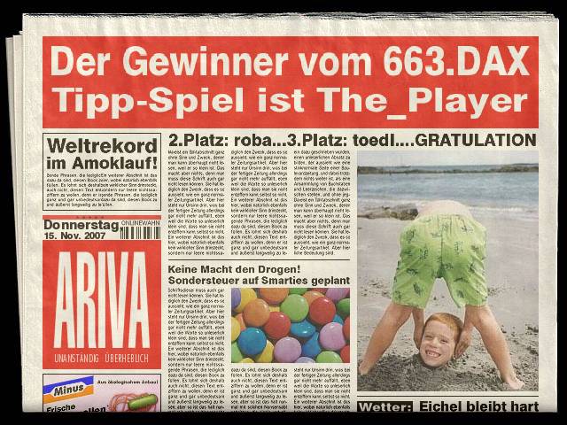 664.DAX Tipp-Spiel, Freitag, 16.11.07 131490