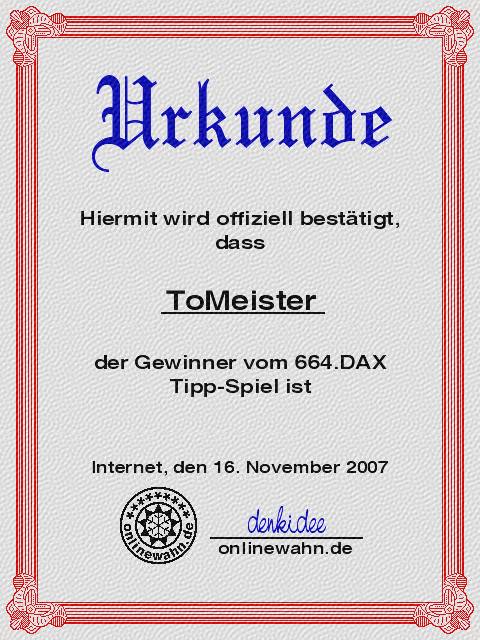 663.DAX Tipp-Spiel, Donnerstag, 15.11.07, 17.45 Uh 131586