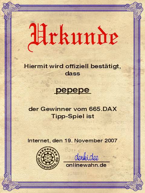 664.DAX Tipp-Spiel, Freitag, 16.11.07 131873