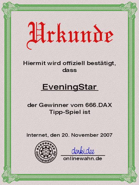 665.DAX Tipp-Spiel, Montag, 19.11.07 132069