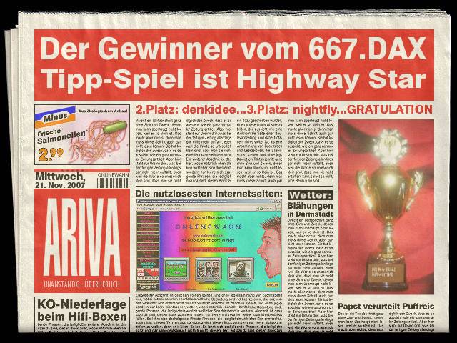 668.DAX Tipp-Spiel, Donnerstag, 22.11.07 132322