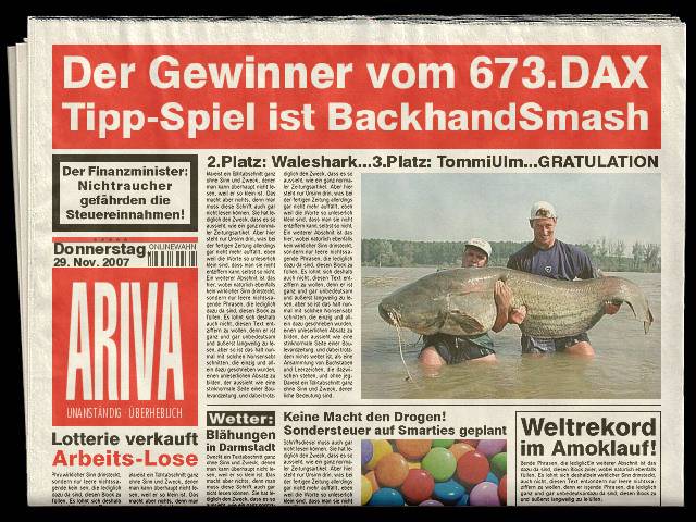 674.DAX Tipp-Spiel, Freitag, 30.11.07 133881