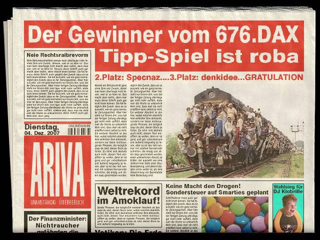 677.DAX Tipp-Spiel, Mittwoch, 05.12.07 134692