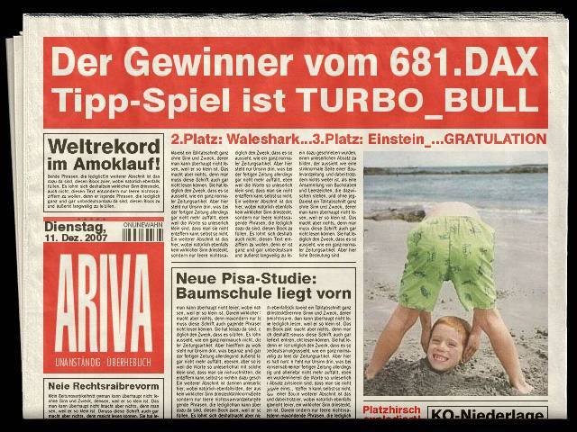 681.DAX Tipp-Spiel, Dienstag, 11.12.07 136091