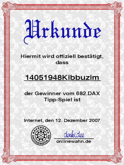 682.DAX Tipp-Spiel, Mittwoch, 12.12.07 136304