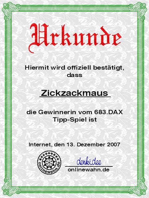 683.DAX Tipp-Spiel, Donnerstag, 13.12.07 136512
