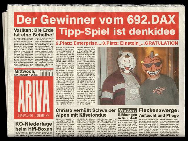 692.DAX Tipp-Spiel, Mittwoch, 02.01.08 139338