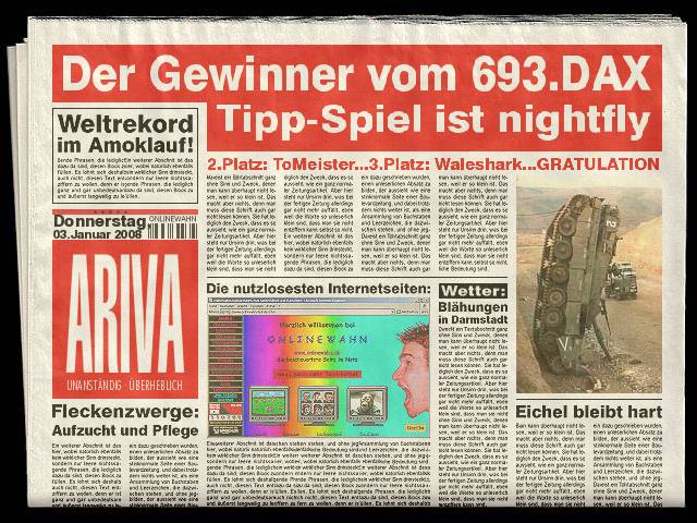 694.DAX Tipp-Spiel, Freitag, 04.01.08 139588